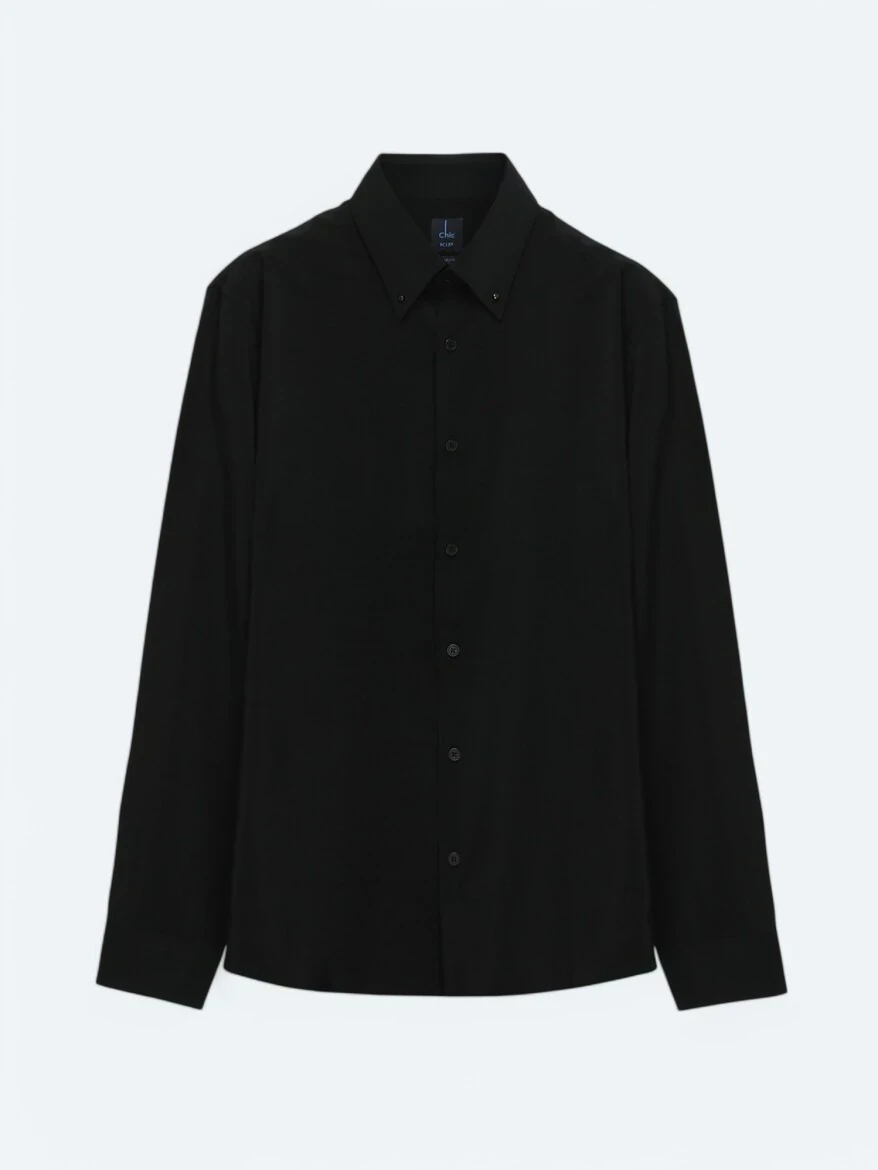 Black Regular Fit Weaving Casual Shirt - 7