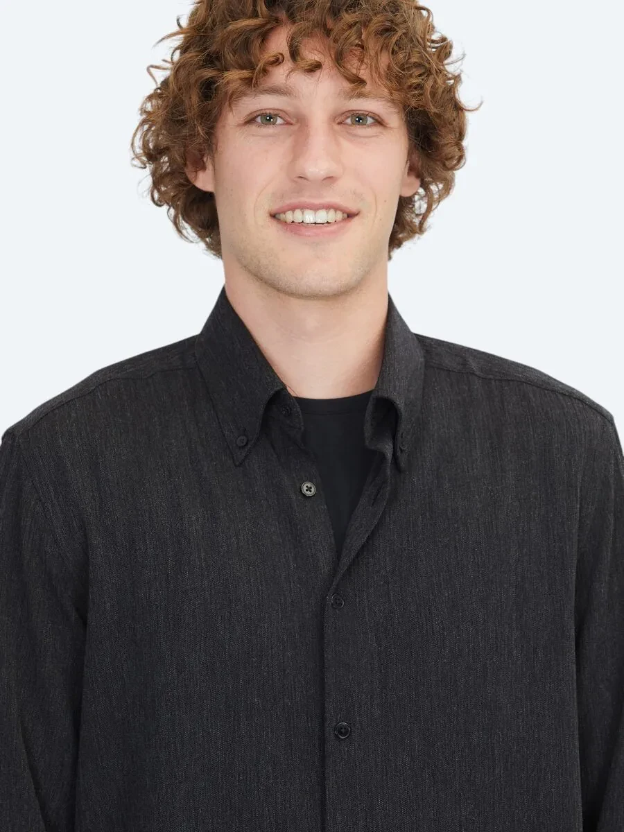 Black Regular Fit Weaving Casual Shirt - 4