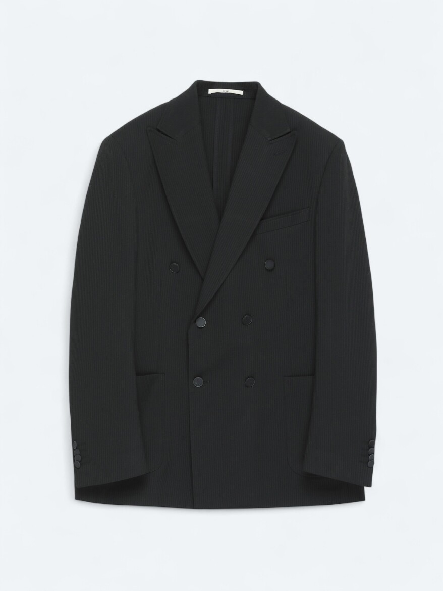 Black Striped Comfort Fit Jacket - 6