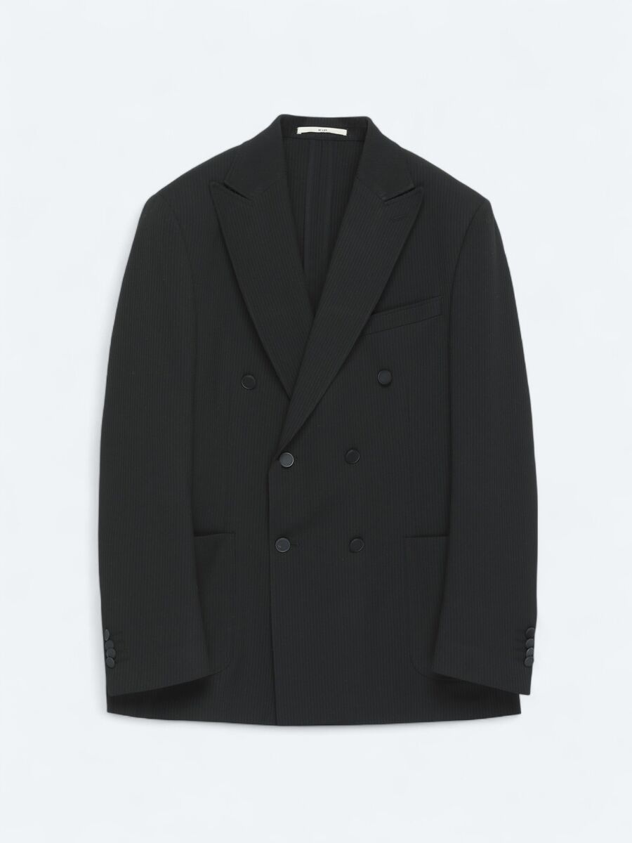 Black Striped Comfort Fit Jacket - 6