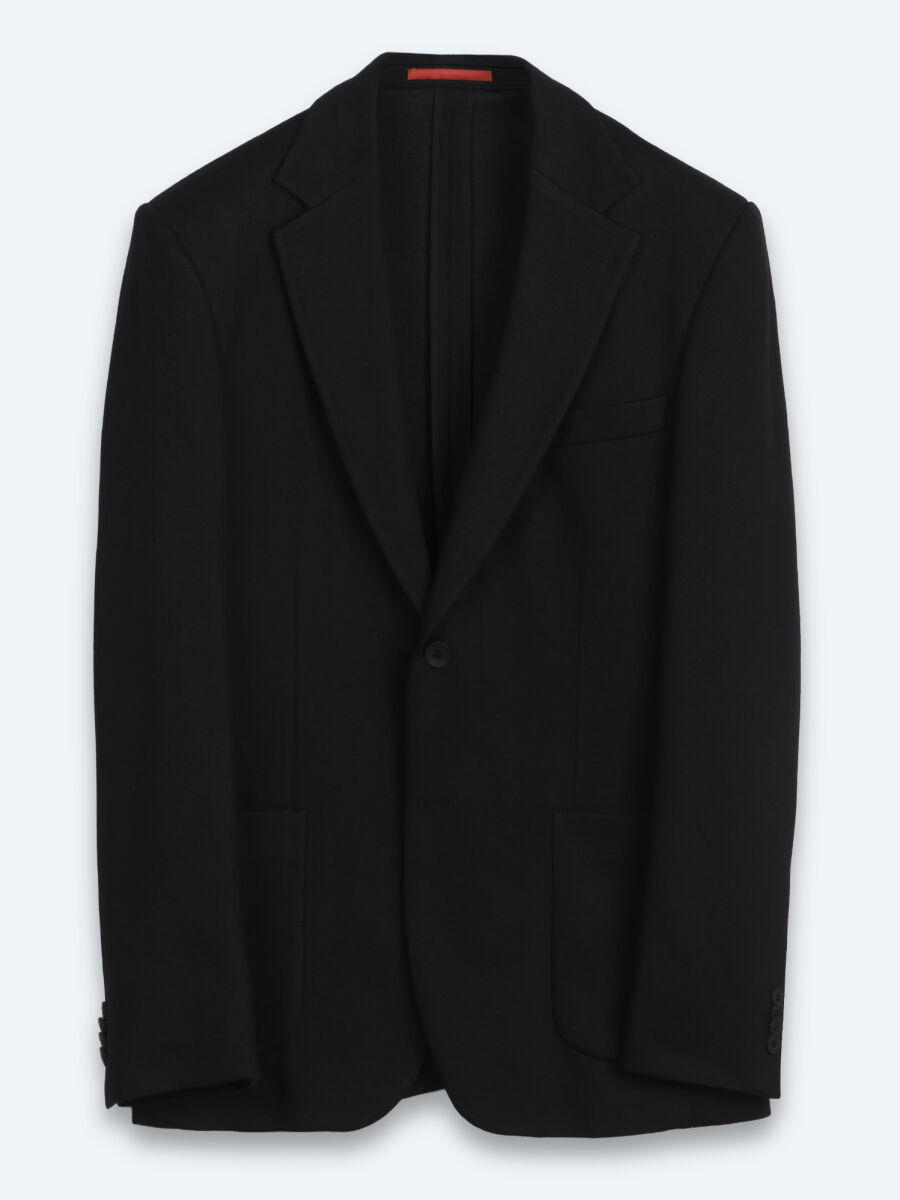 Black Striped Modern Fit Cotton Blended Suit - 6