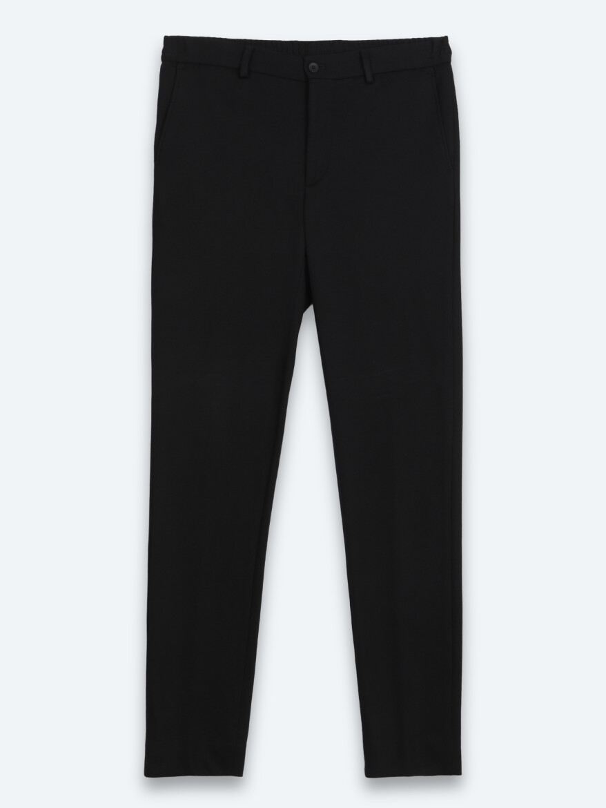 Black Striped Modern Fit Cotton Blended Suit - 7