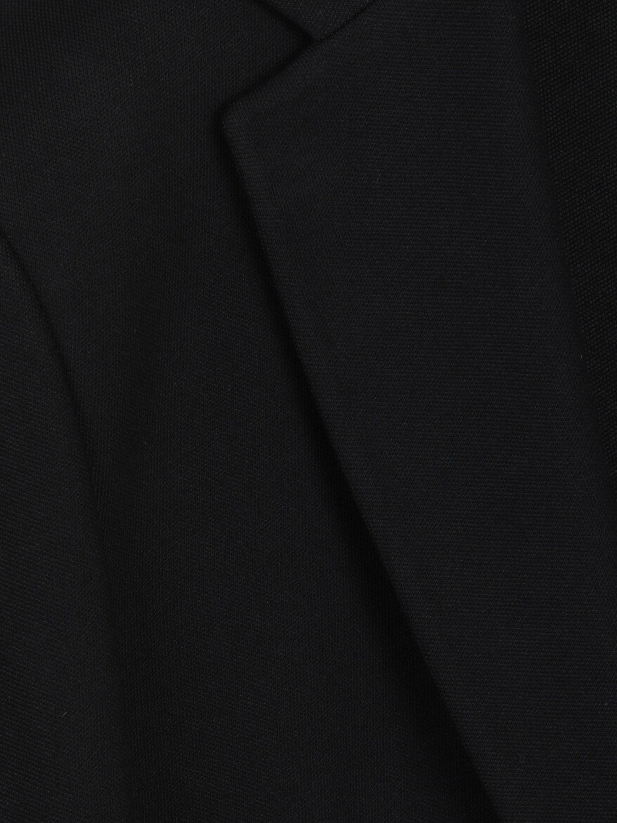 Black Striped Modern Fit Cotton Blended Suit - 10