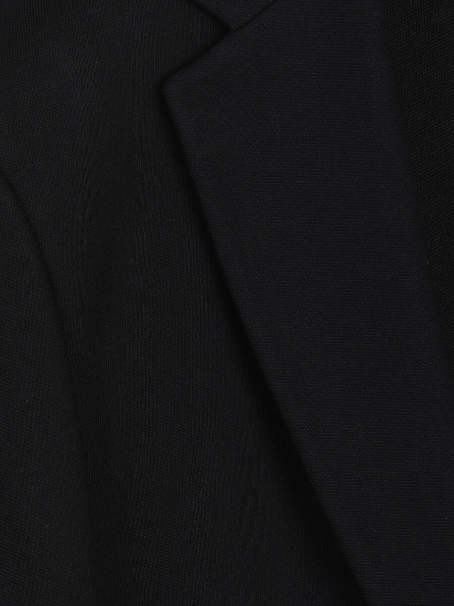 Black Striped Modern Fit Cotton Blended Suit - 10