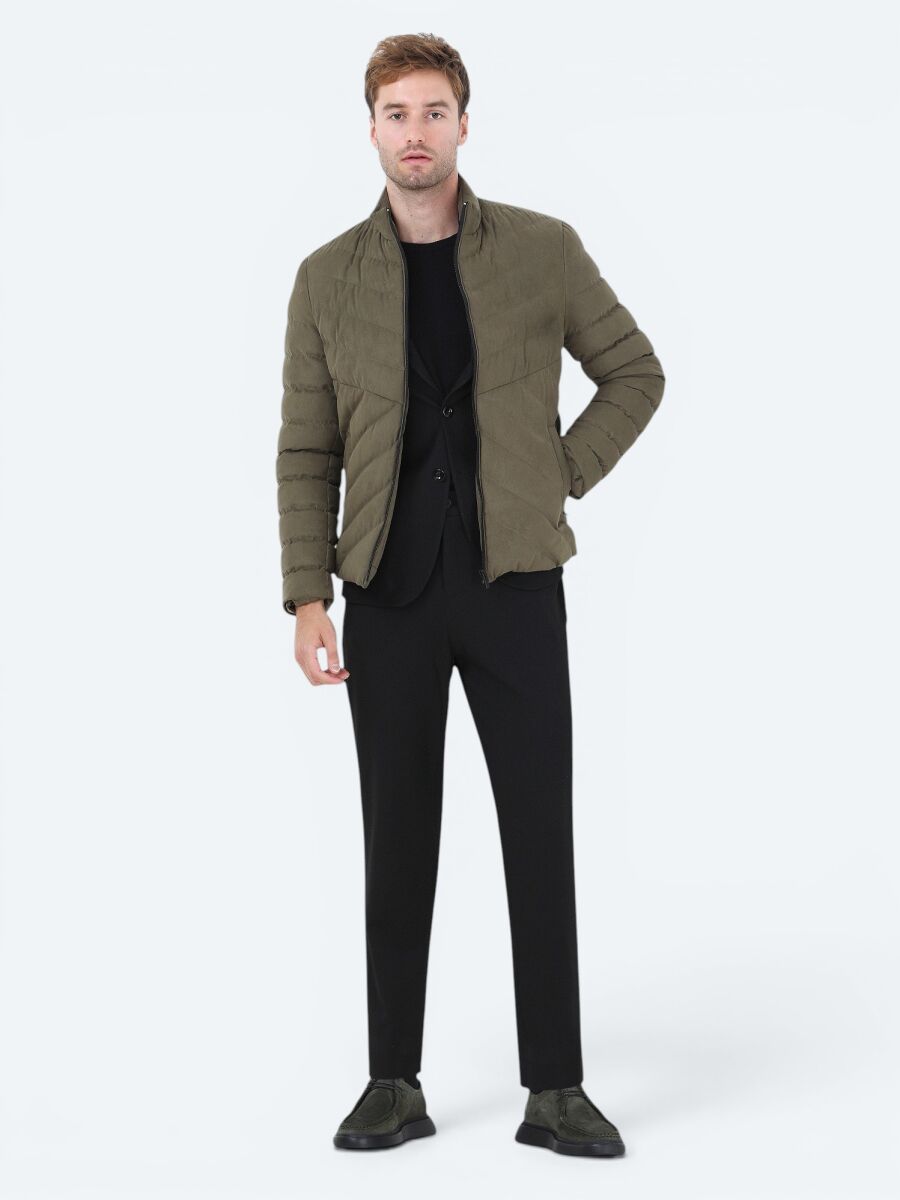 Black Striped Modern Fit Jacket - 3