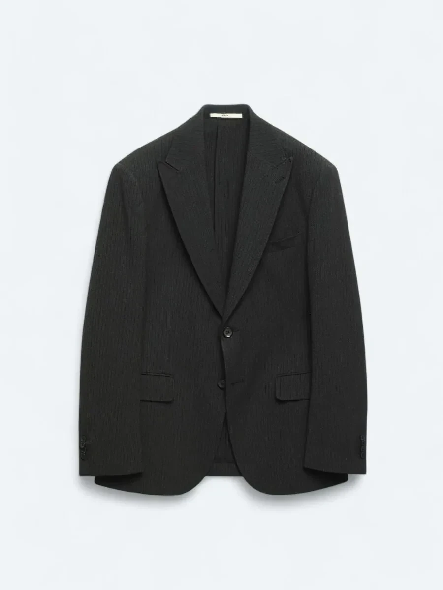 Black Striped Modern Fit Jacket - 8