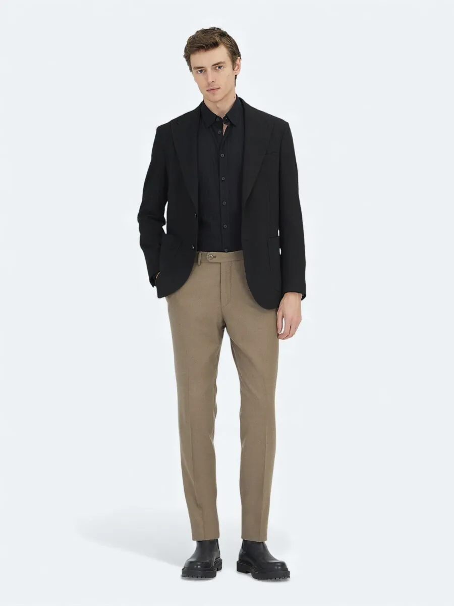 Black Striped Modern Fit Jacket - 2