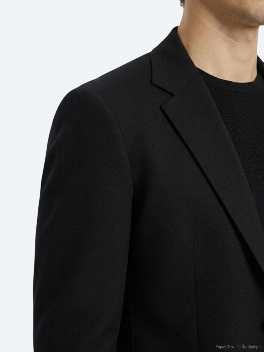 Black Striped Modern Fit Suit - 4
