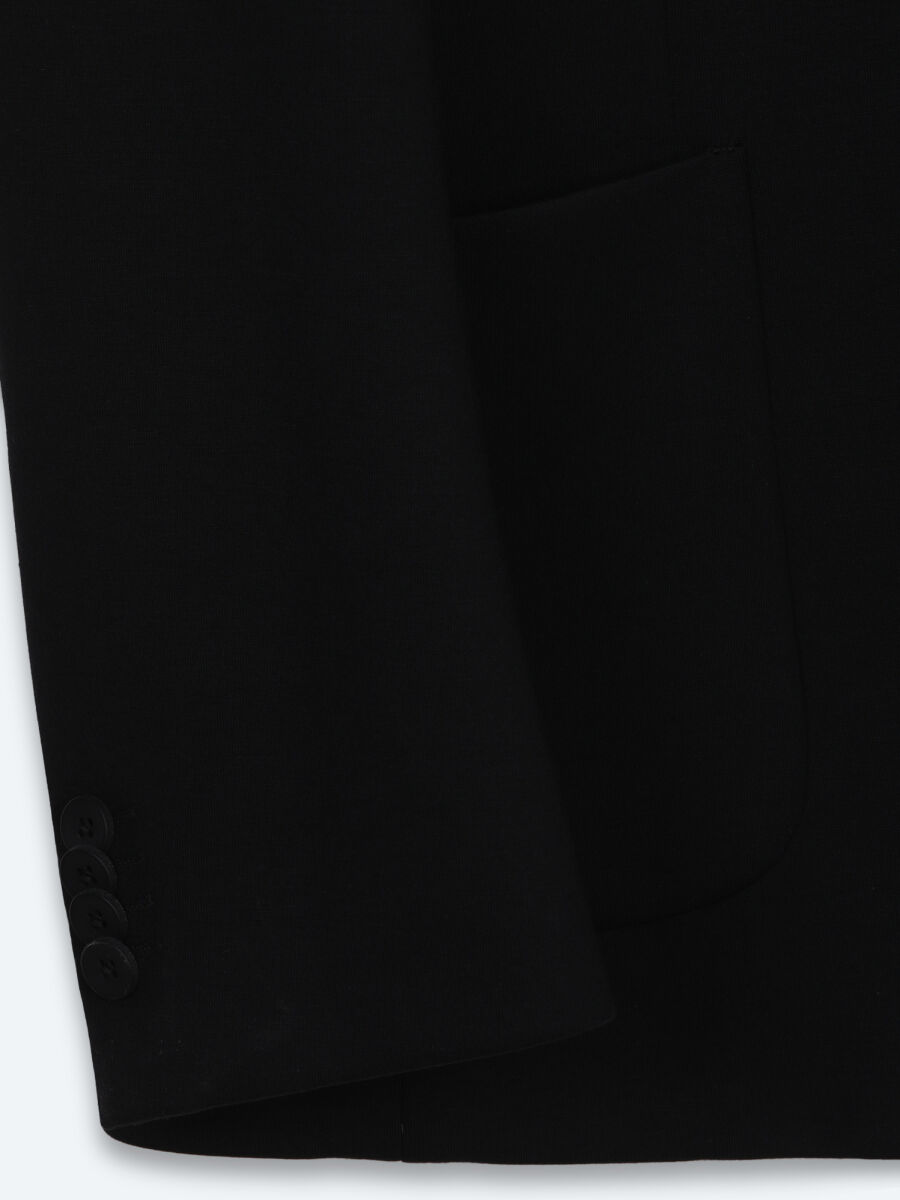 Black Striped Modern Fit Suit - 9