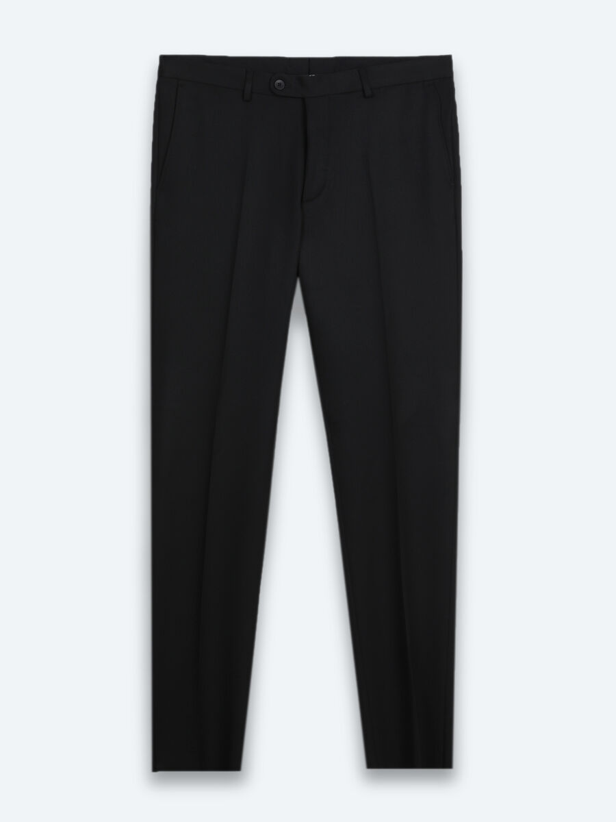 Black Striped Modern Fit Suit - 7