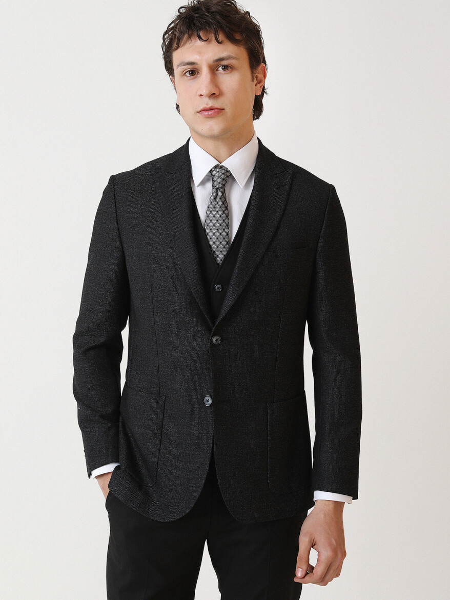 Black Suit With Waistcoat - 1