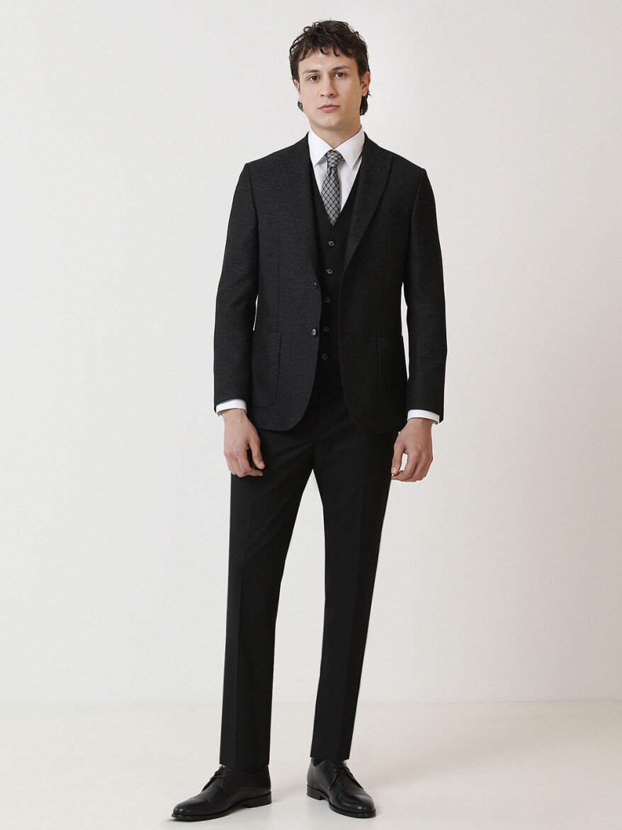 Black Suit With Waistcoat - 2