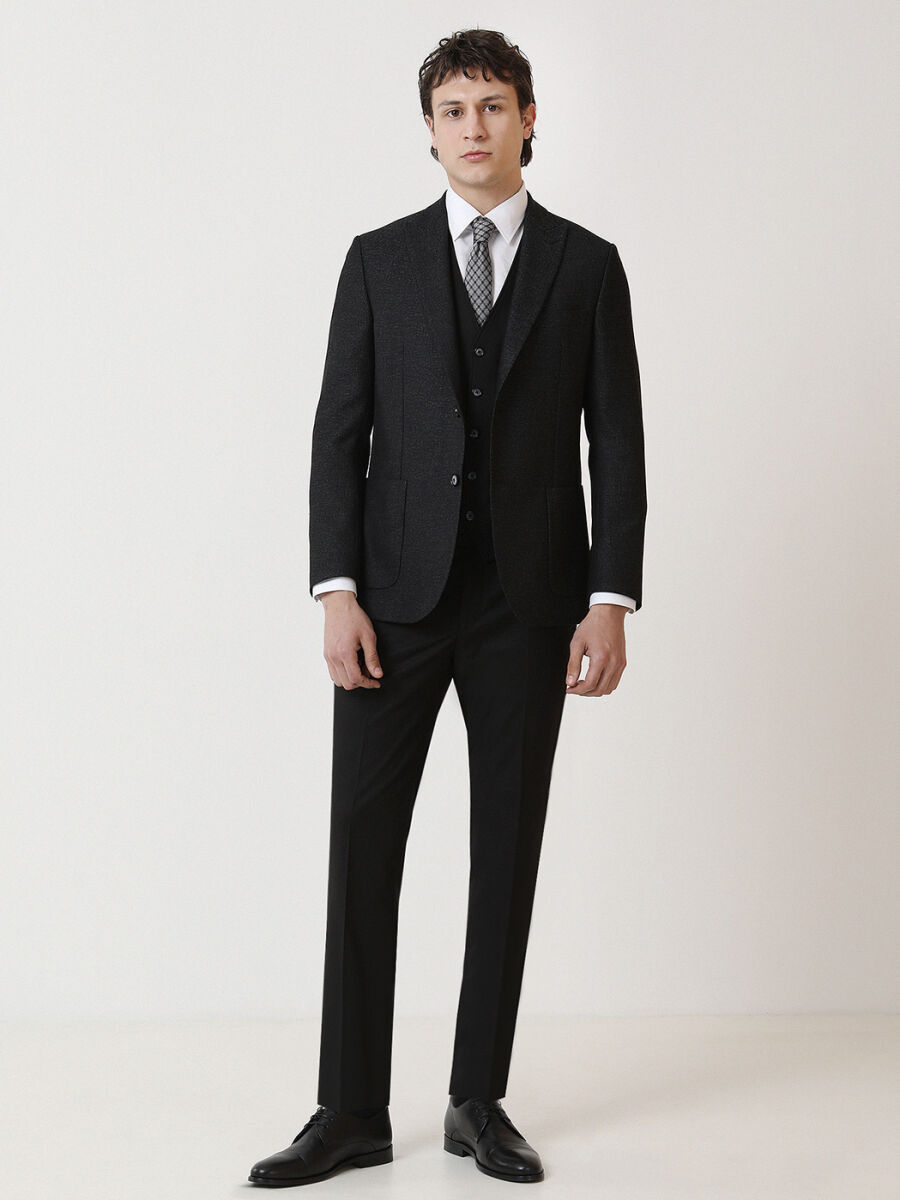Black Suit With Waistcoat - 2