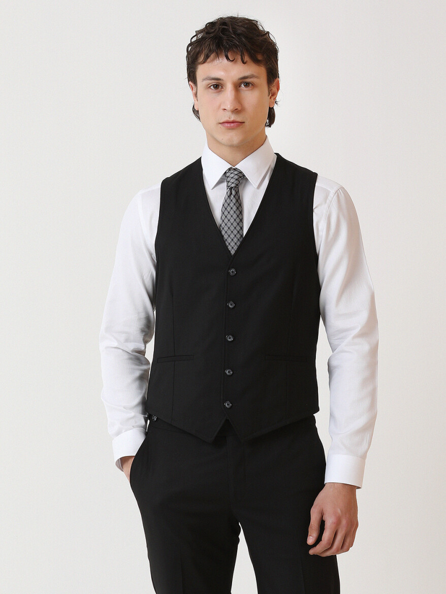Black Suit With Waistcoat - 3