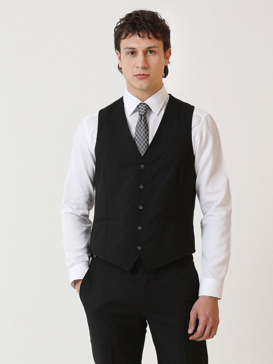 Black Suit With Waistcoat - 3