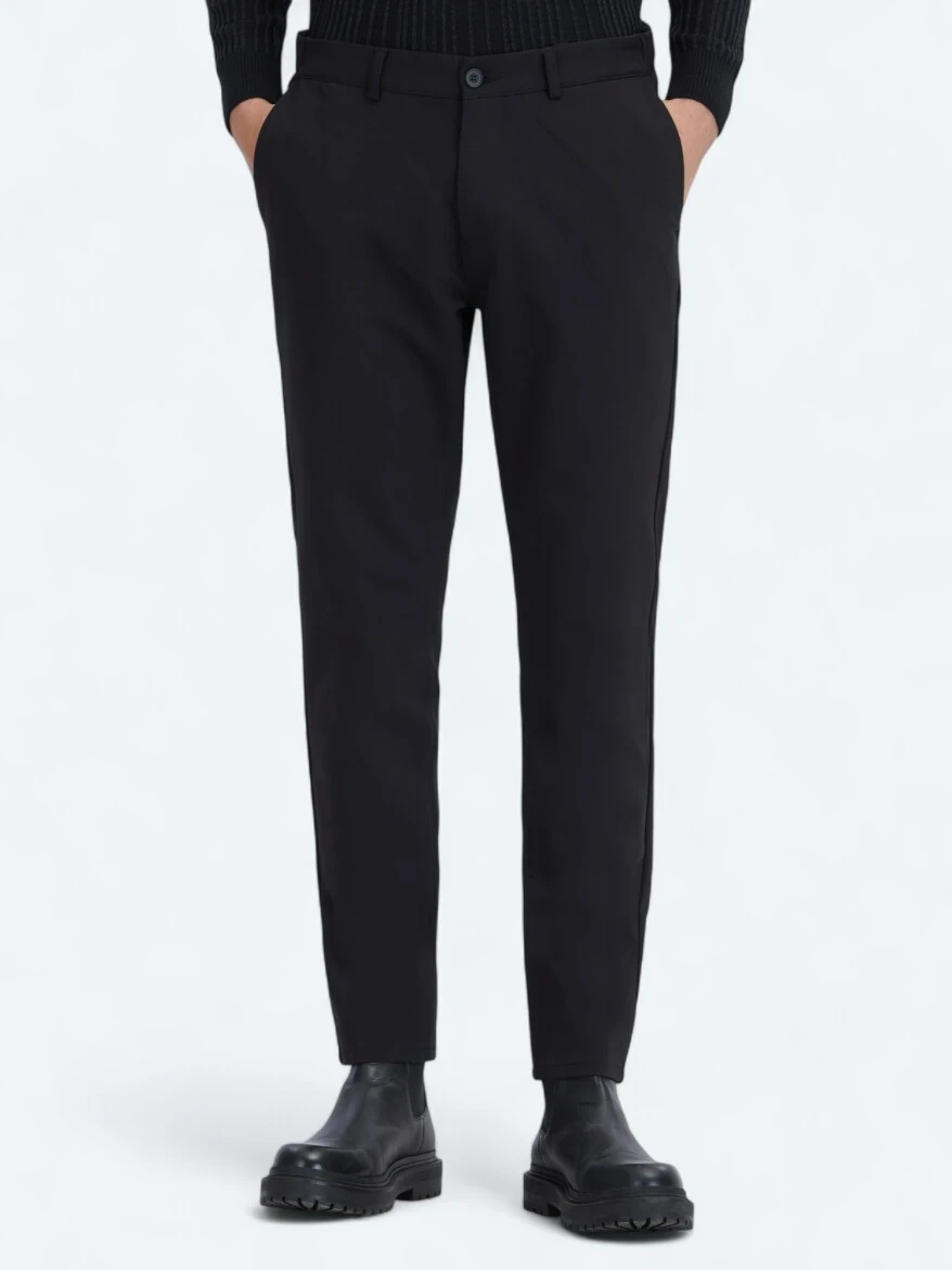 Black Technical Casual Trousers - 2