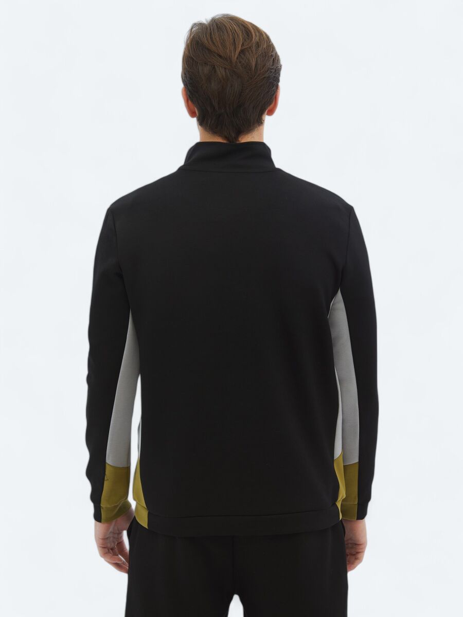 Black Turtleneck Plain Sweatshirt - 6