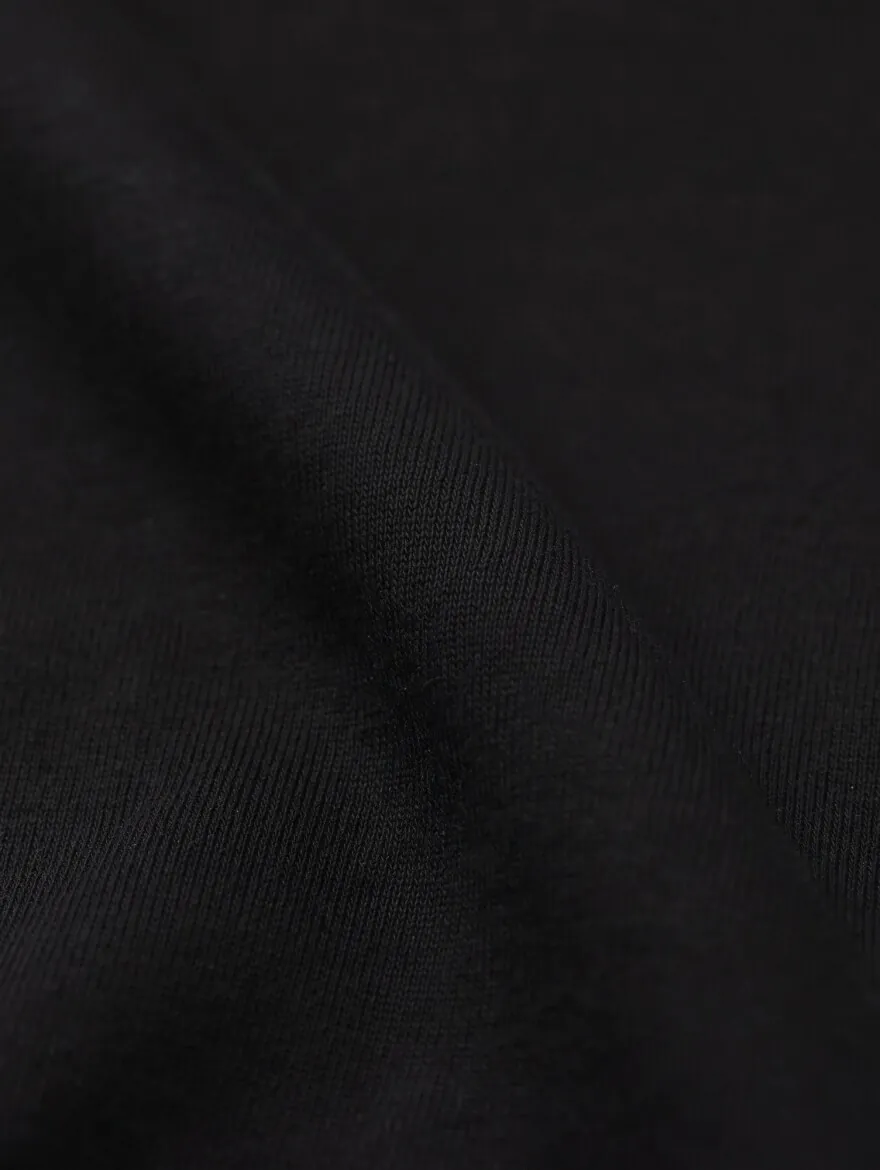 Black Turtleneck Plain Sweatshirt - 13