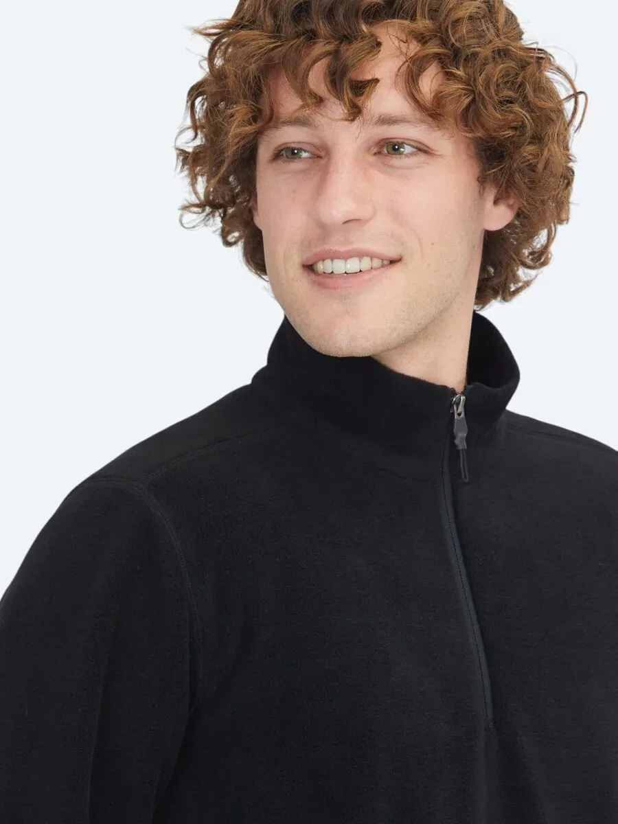Black Turtleneck Plain Sweatshirt - 4