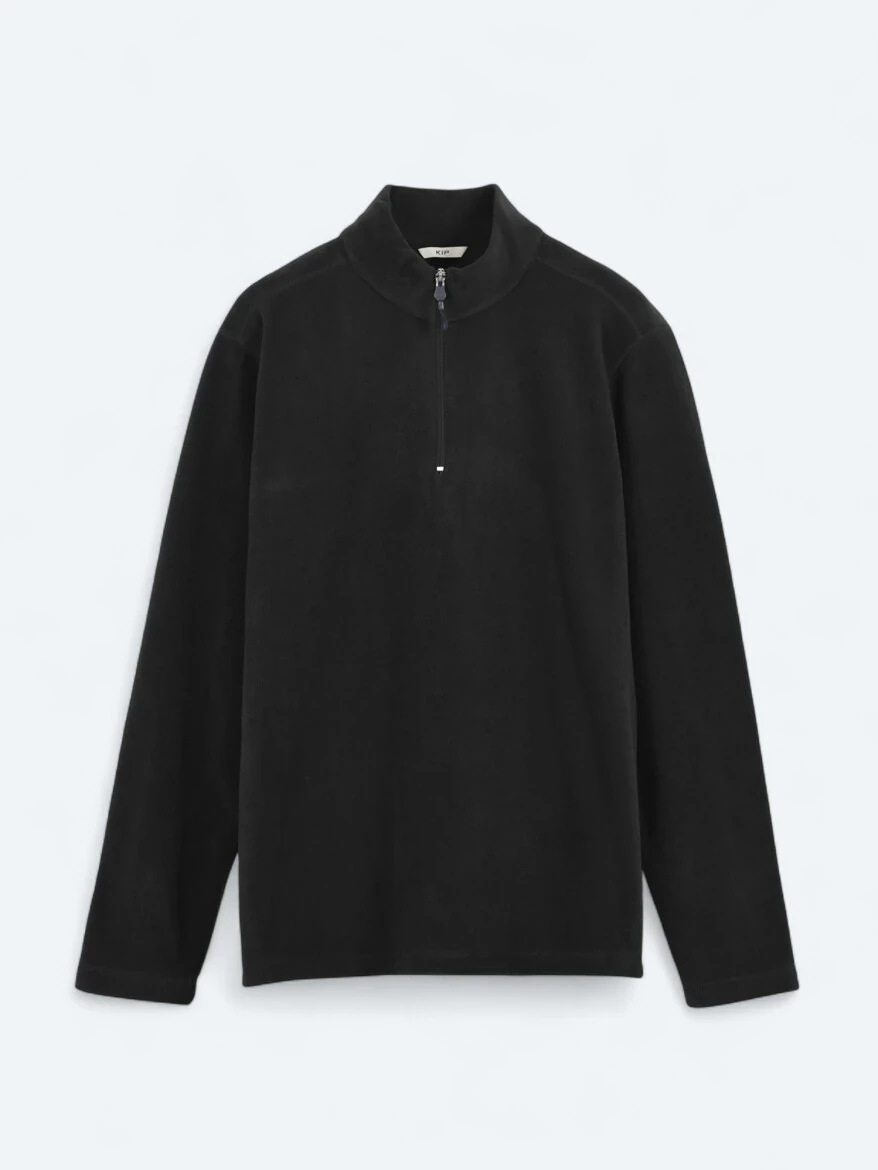 Black Turtleneck Plain Sweatshirt - 6