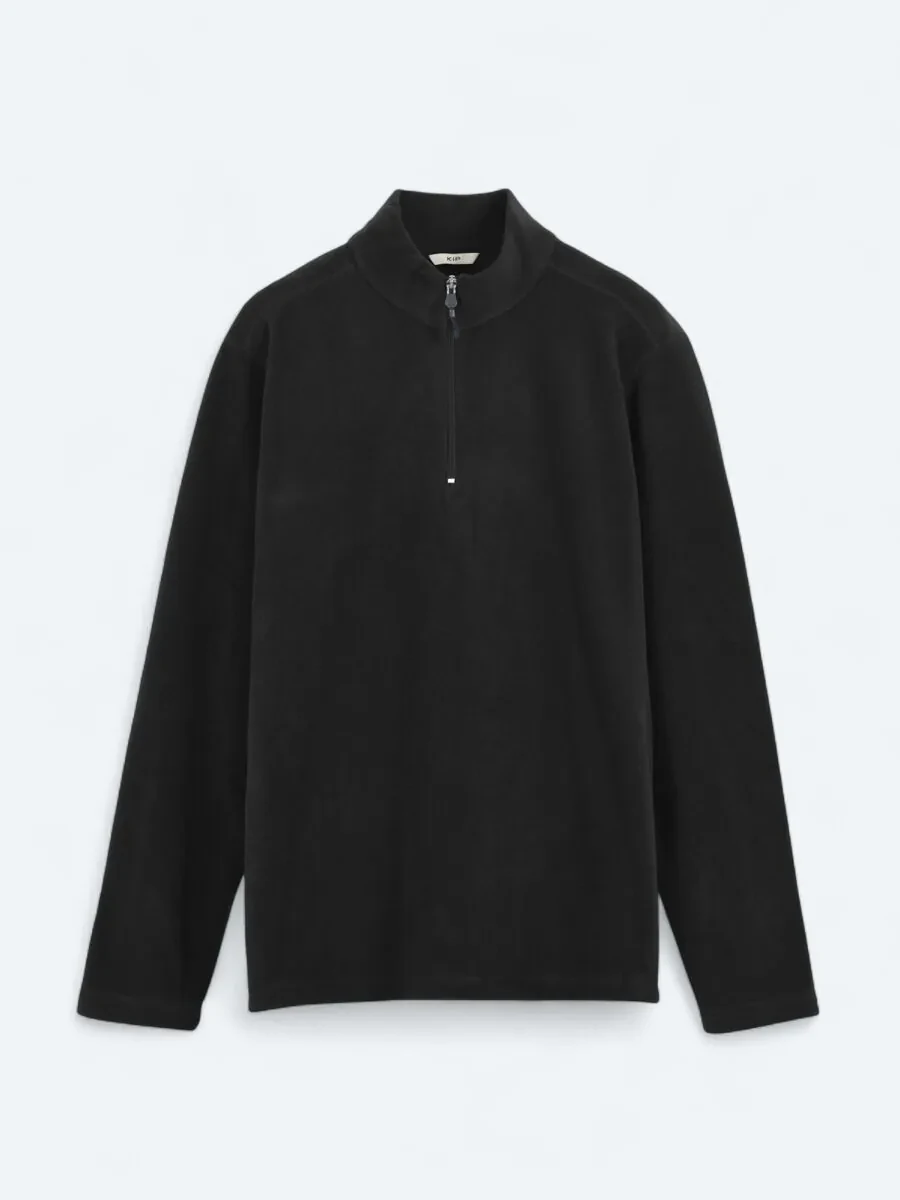 Black Turtleneck Plain Sweatshirt - 6