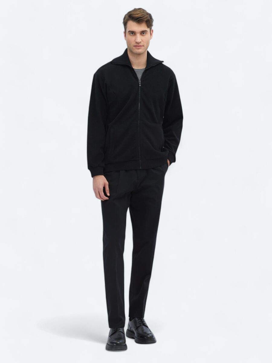 Black Turtleneck Sweatshirt - 2