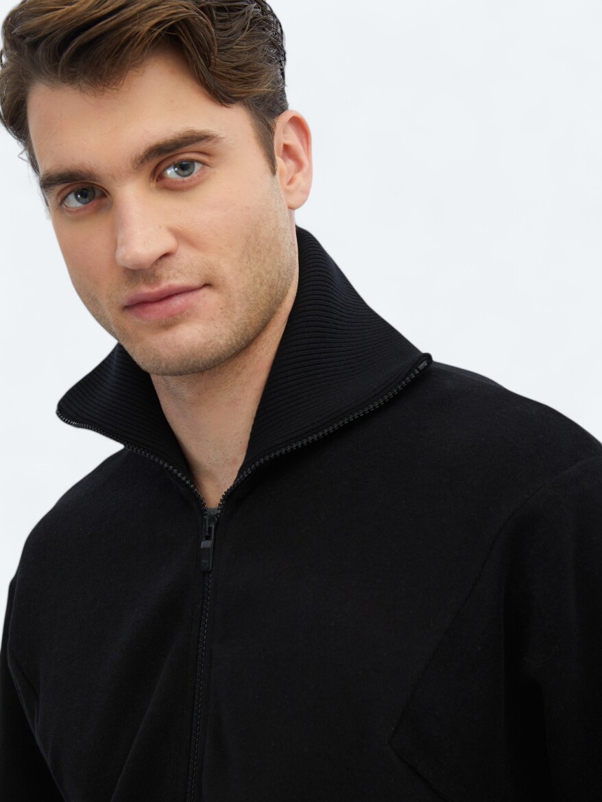 Black Turtleneck Sweatshirt - 6