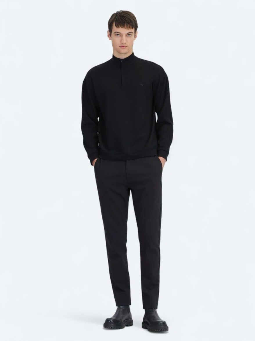 Black Turtleneck Sweatshirt - 2