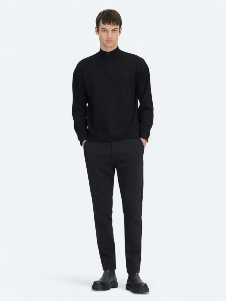 Black Turtleneck Sweatshirt - 2