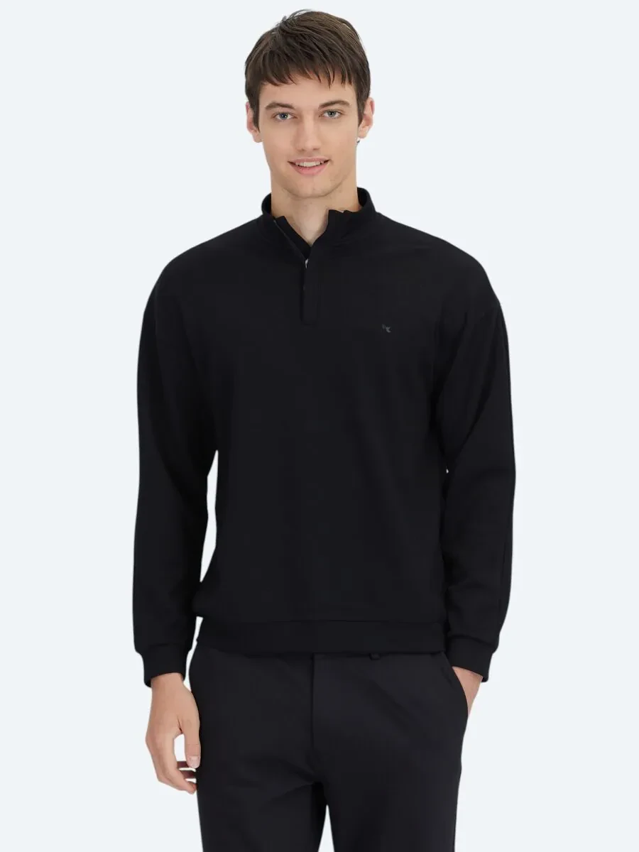 Black Turtleneck Sweatshirt - 1