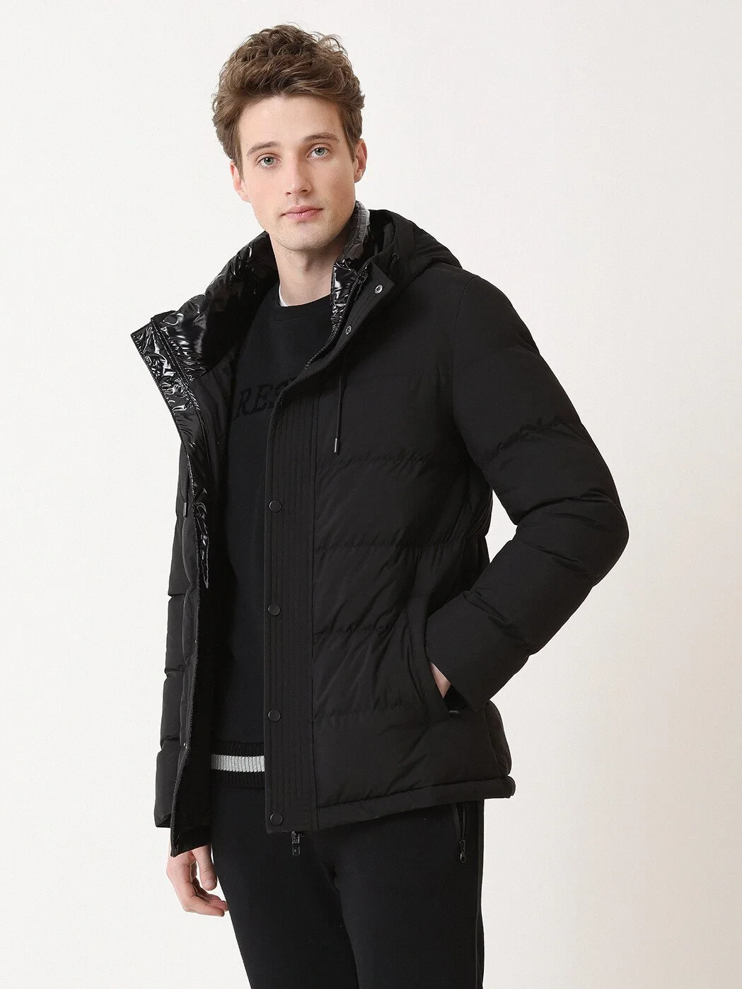 Black Weaving Coat - 2