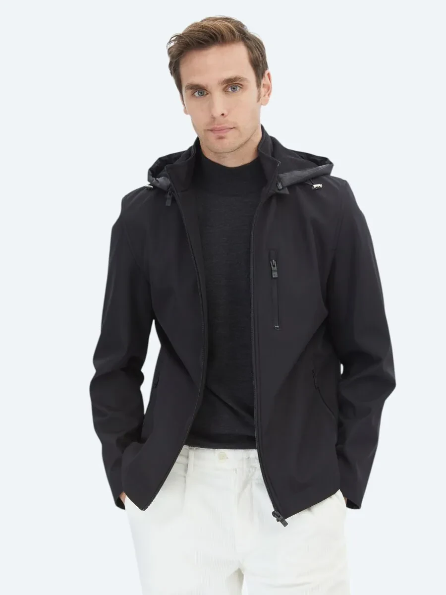 Black Weaving Coat - 1