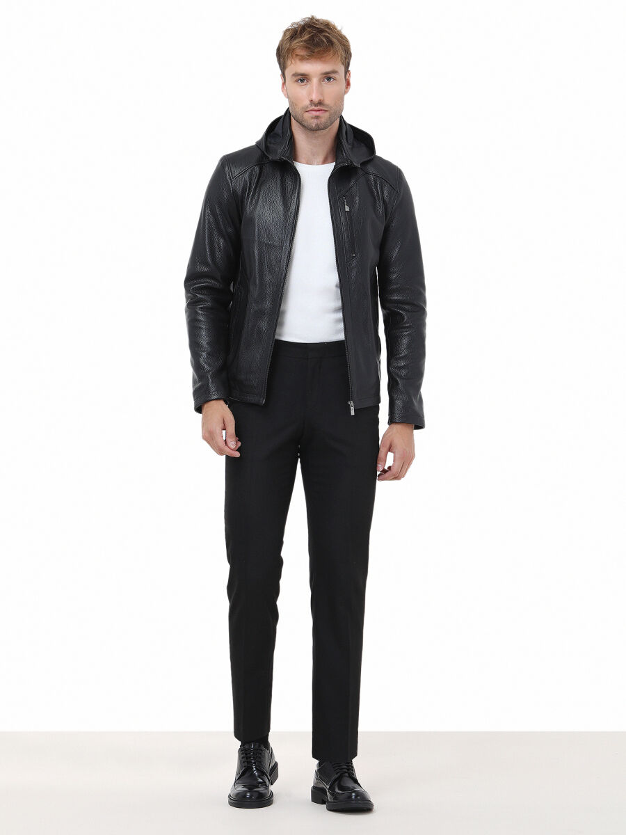 Black Weaving Fitted Fit Classical Trousers - 3