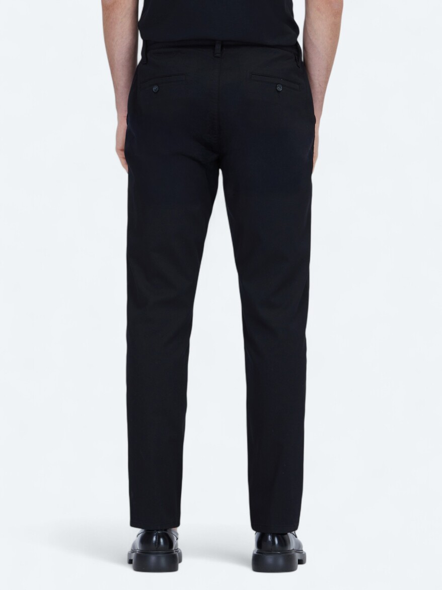 Black Weaving Jogging Fit Casual Cotton Blended Trousers - 4