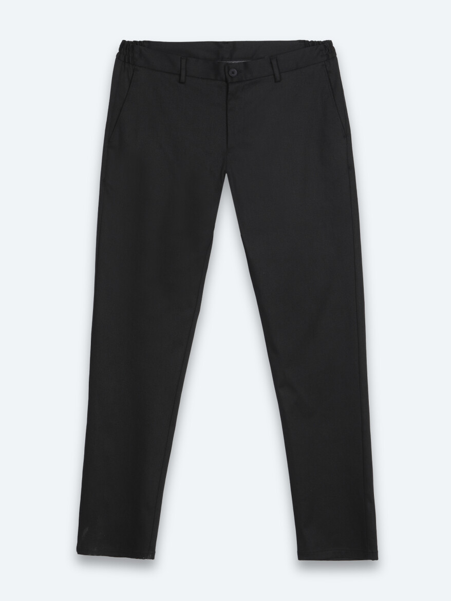 Black Weaving Jogging Fit Casual Cotton Blended Trousers - 6