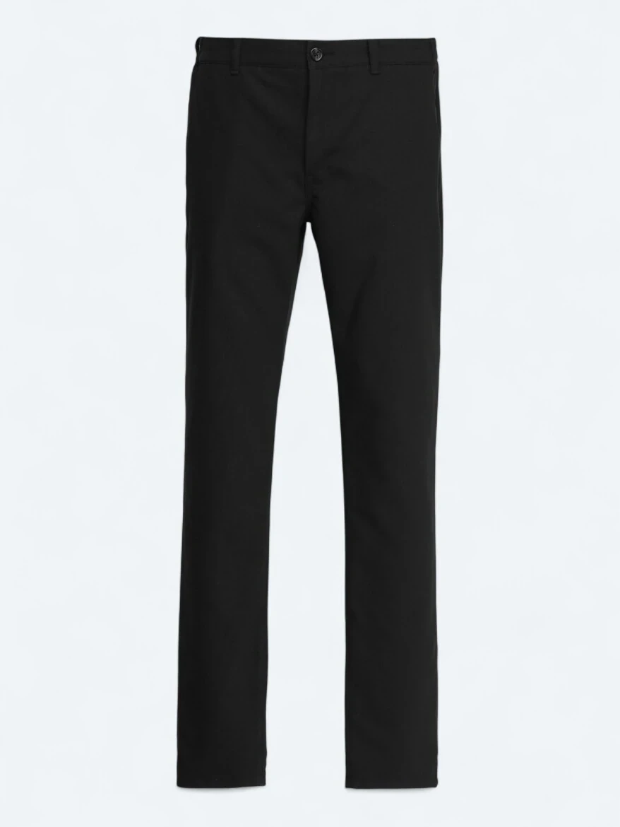 Black Weaving Jogging Fit Casual Trousers - 5