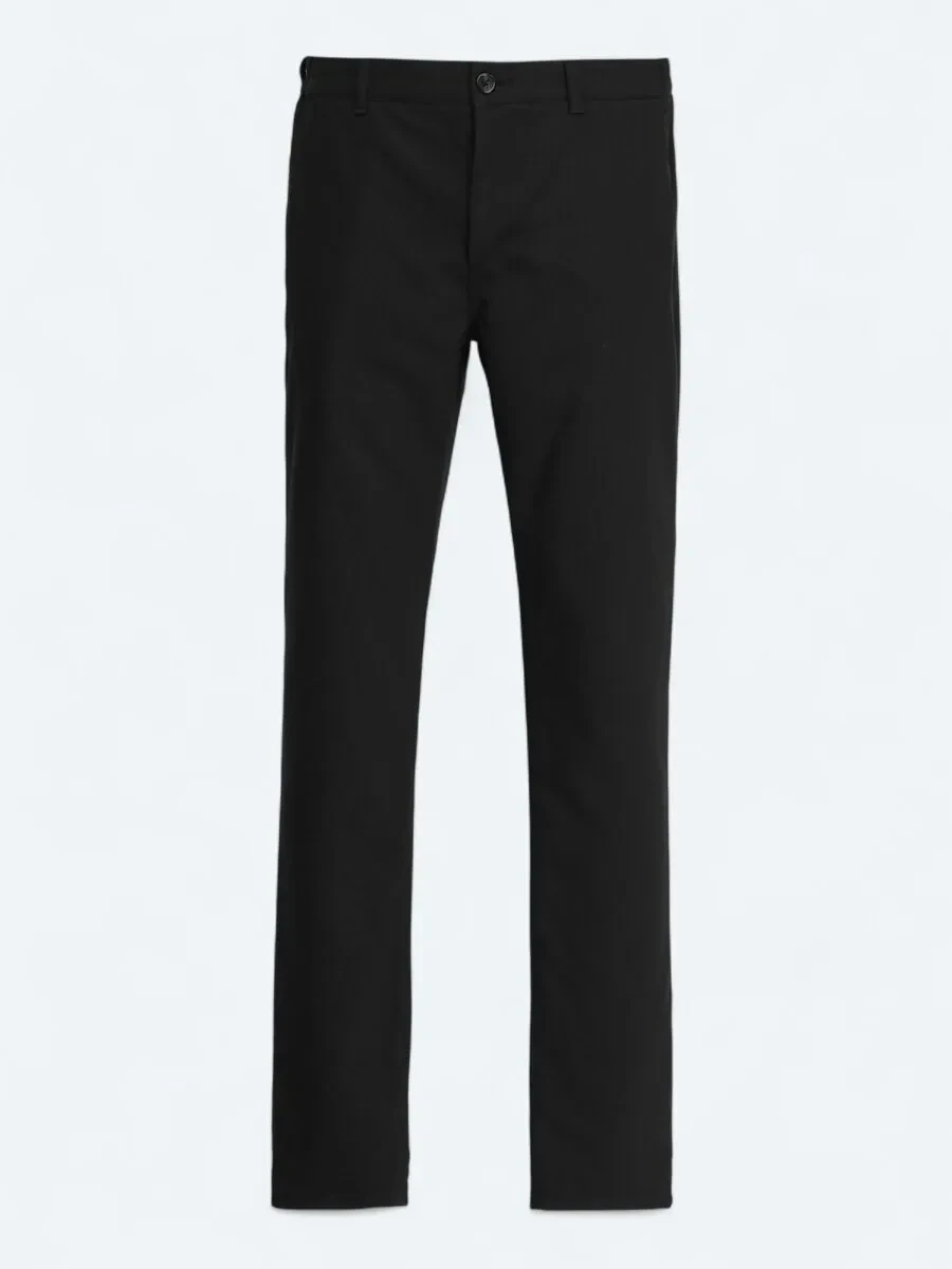 Black Weaving Jogging Fit Casual Trousers - 5