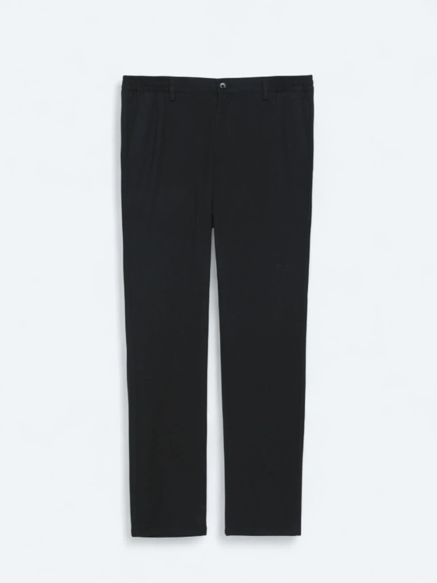 Black Weaving Jogging Fit Casual Trousers - 6