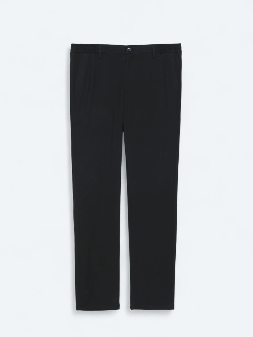 Black Weaving Jogging Fit Casual Trousers - 6