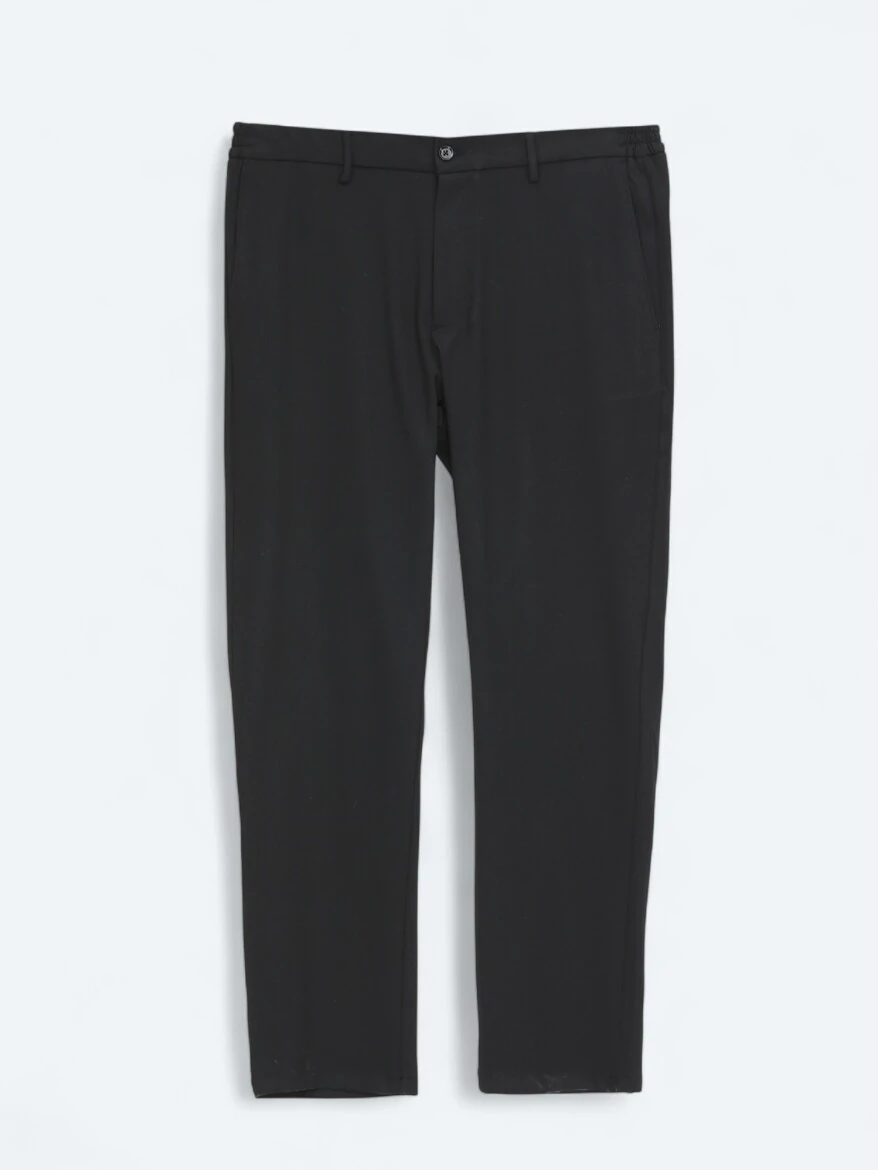 Black Weaving Jogging Fit Casual Trousers - 6