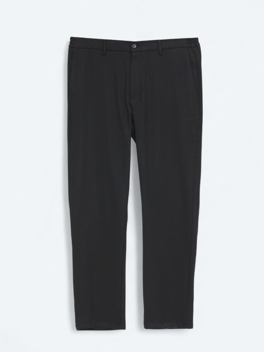 Black Weaving Jogging Fit Casual Trousers - 6