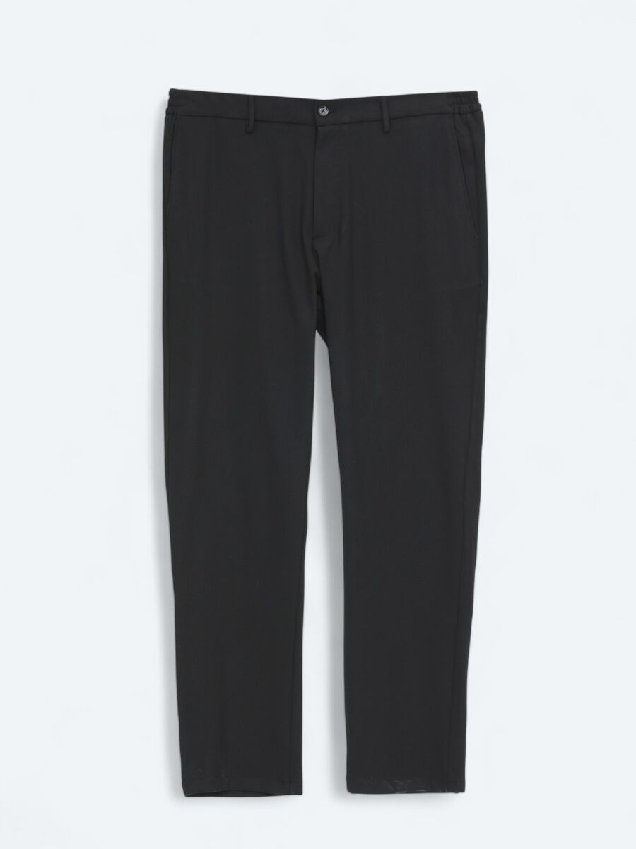 Black Weaving Jogging Fit Casual Trousers - 6