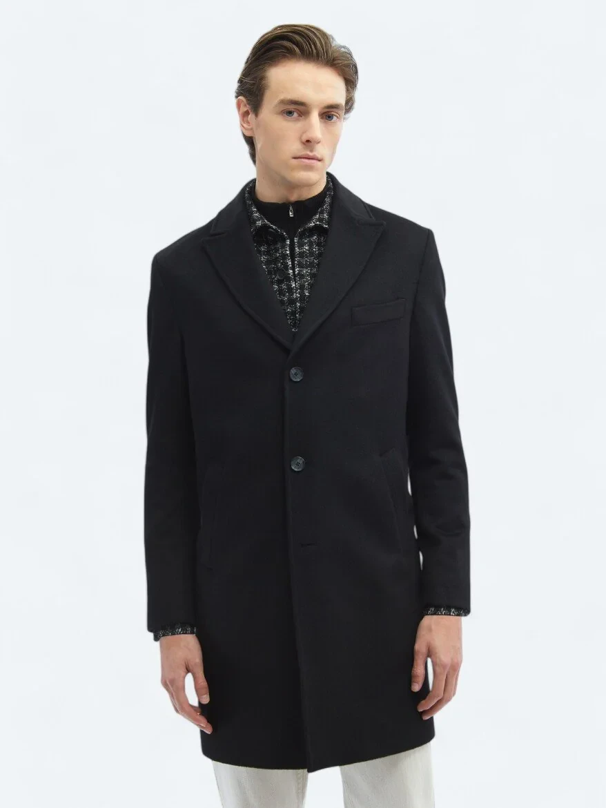 Black Weaving Overcoat - 4