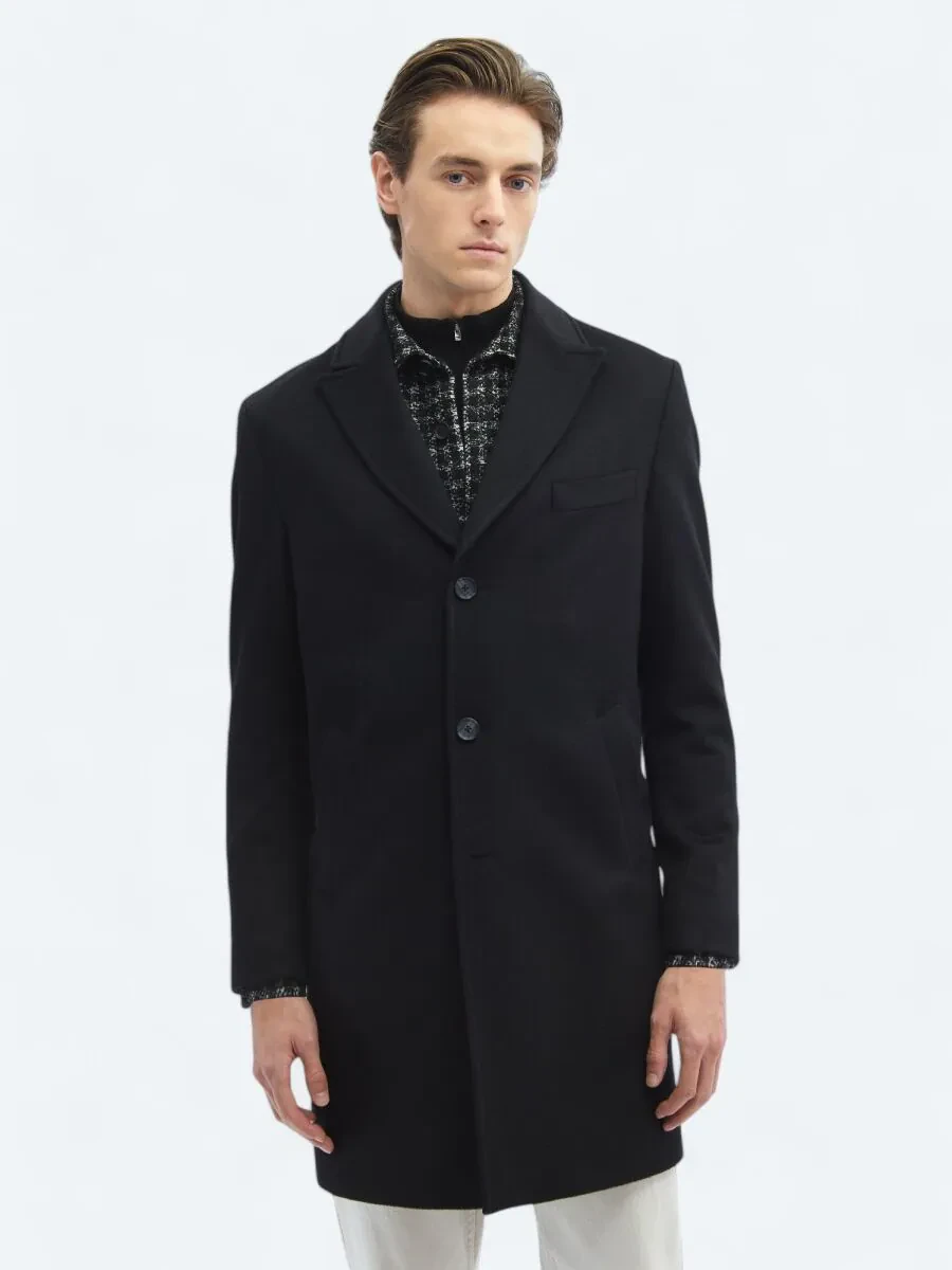 Black Weaving Overcoat - 4