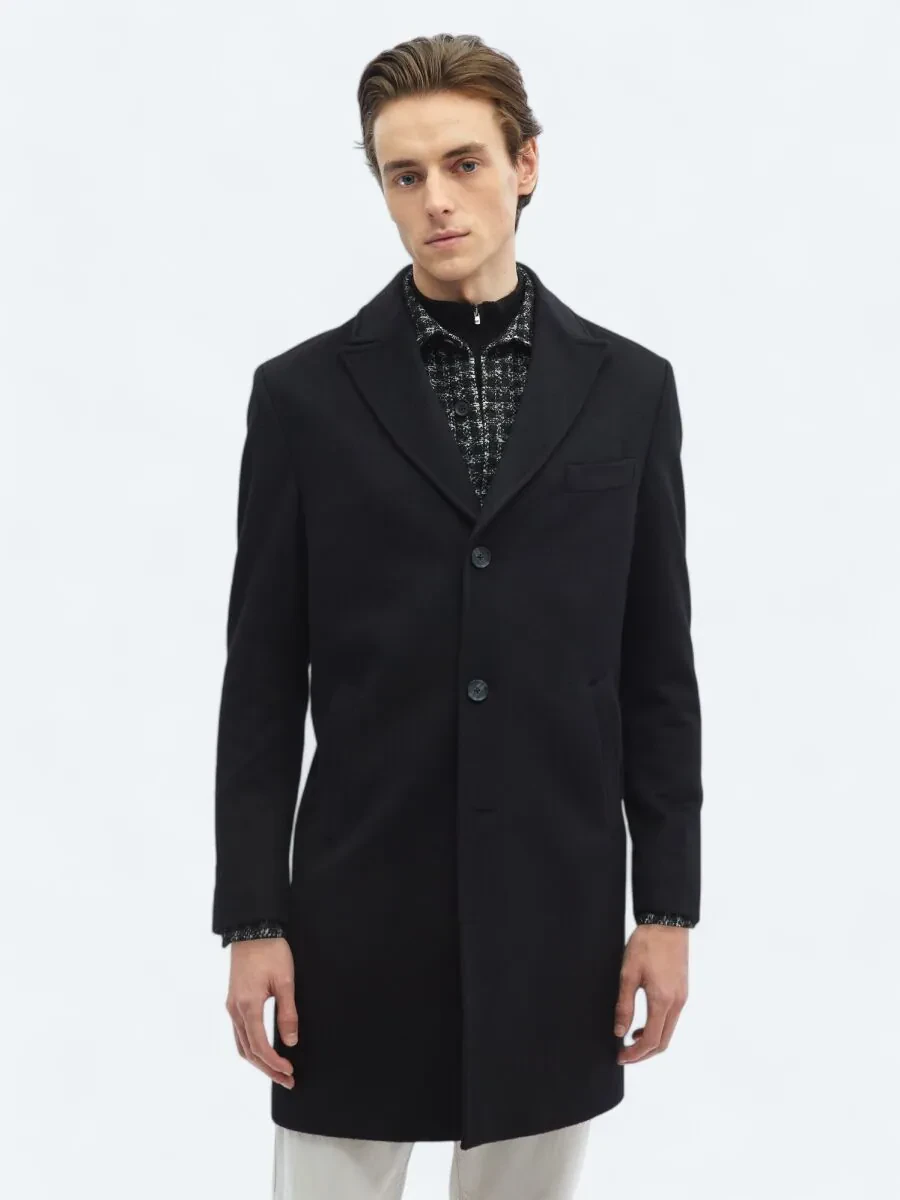 Black Weaving Overcoat - 5