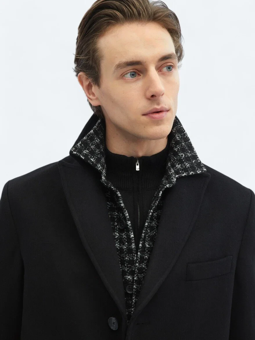Black Weaving Overcoat - 8