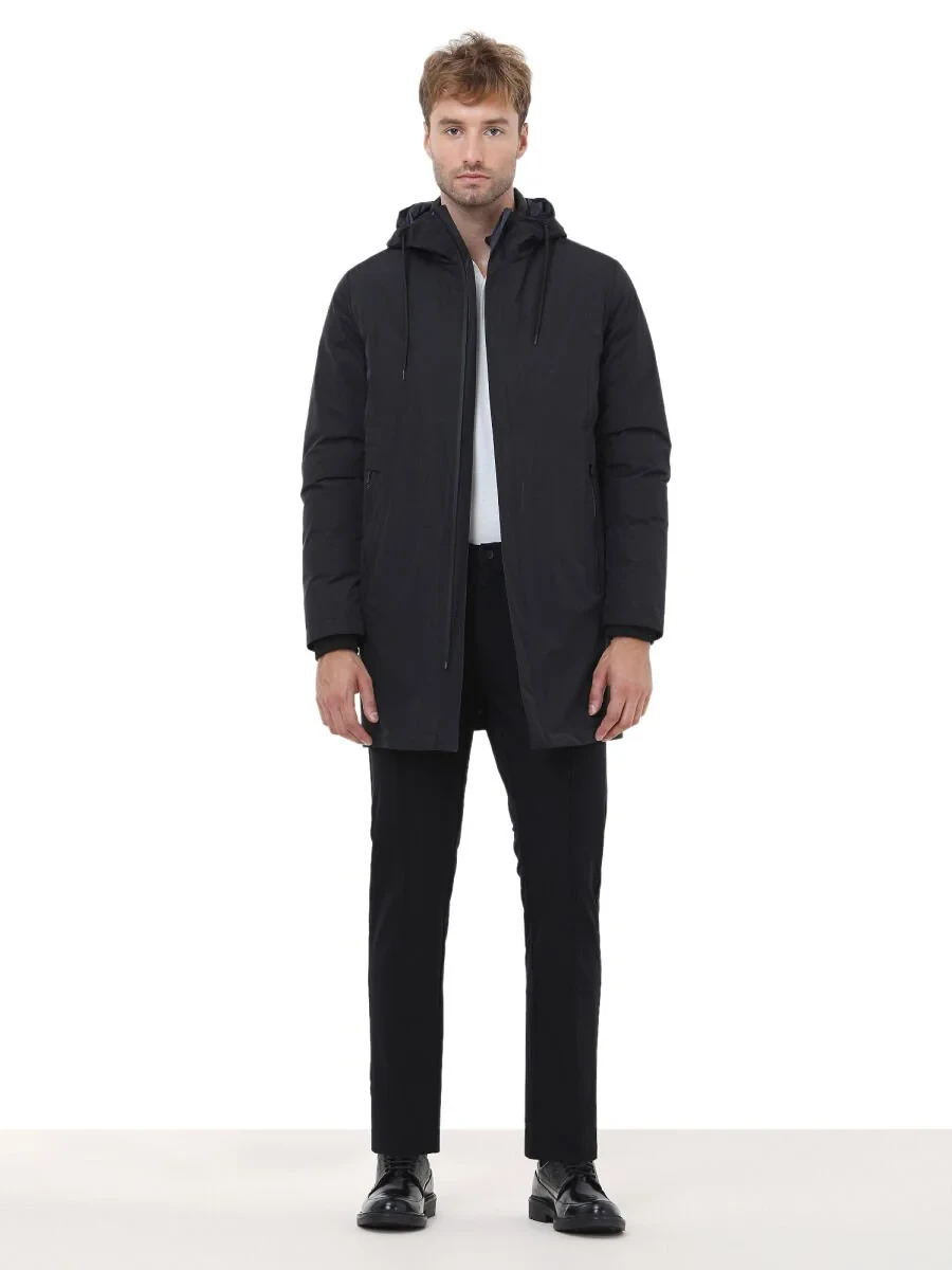 Black Weaving Rain Coat - 4
