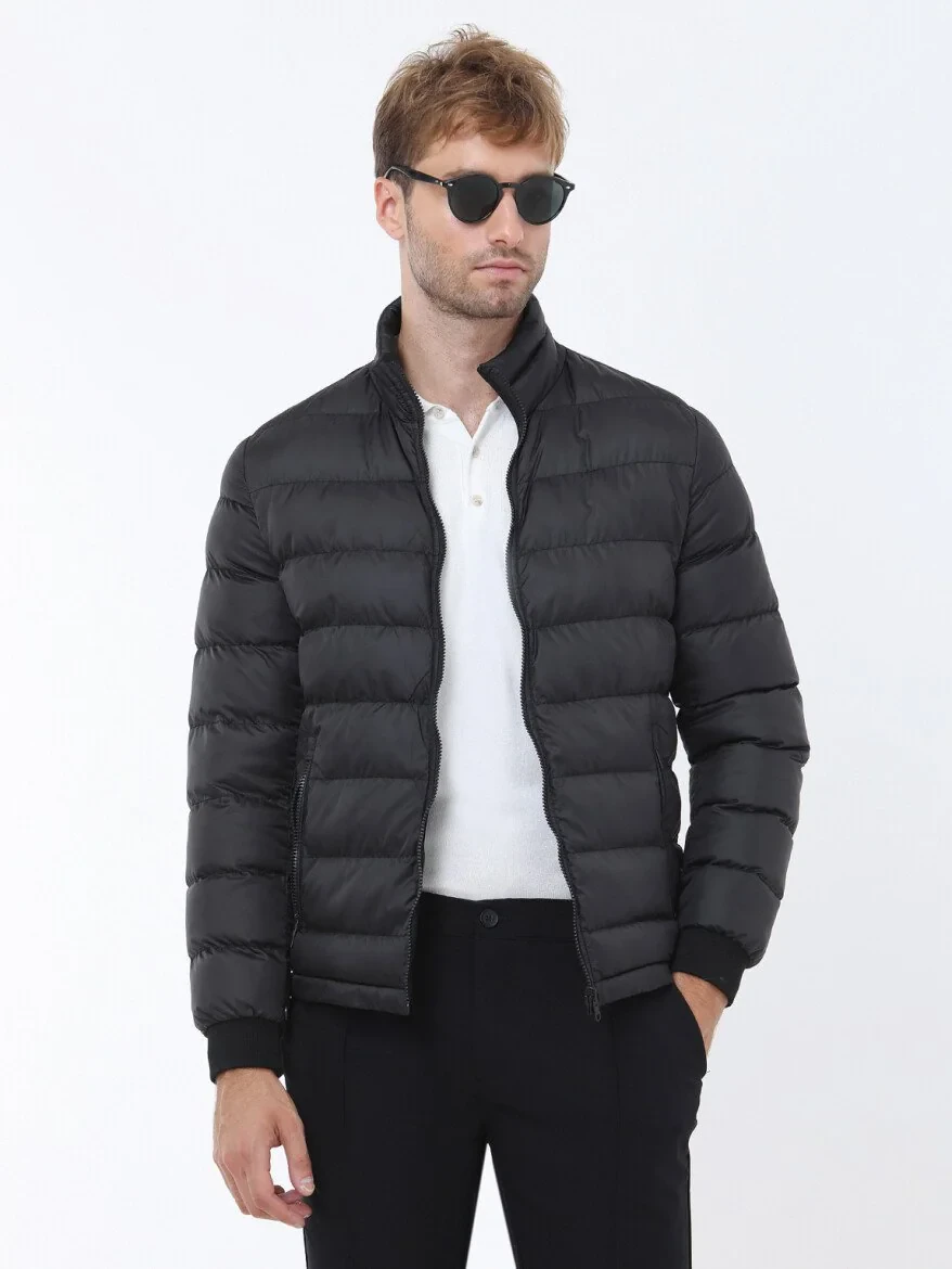 Black Weaving Rain Coat - 5