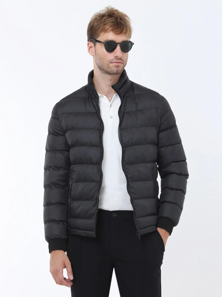 Black Weaving Rain Coat - 5