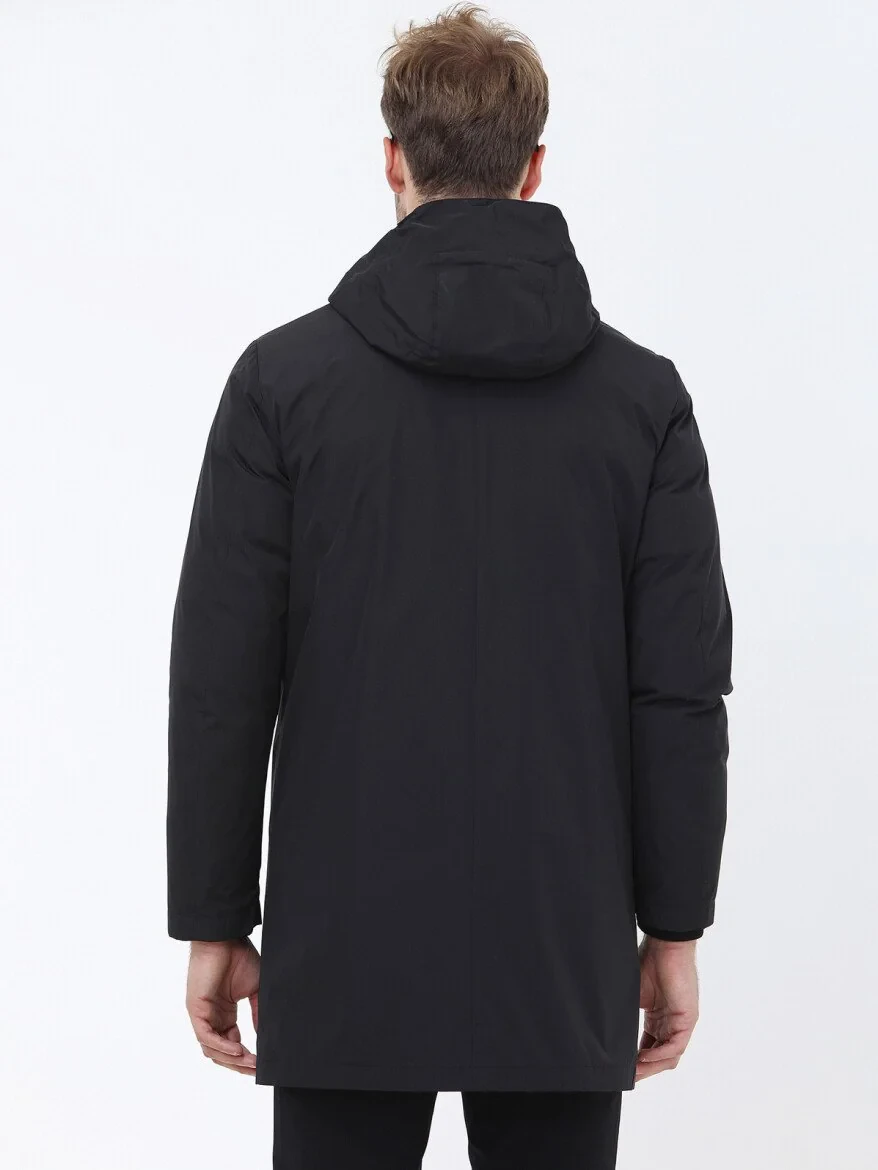 Black Weaving Rain Coat - 11
